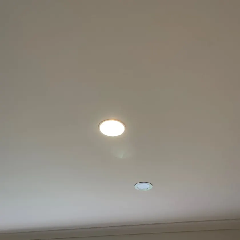 LED downlight set into a white ceiling